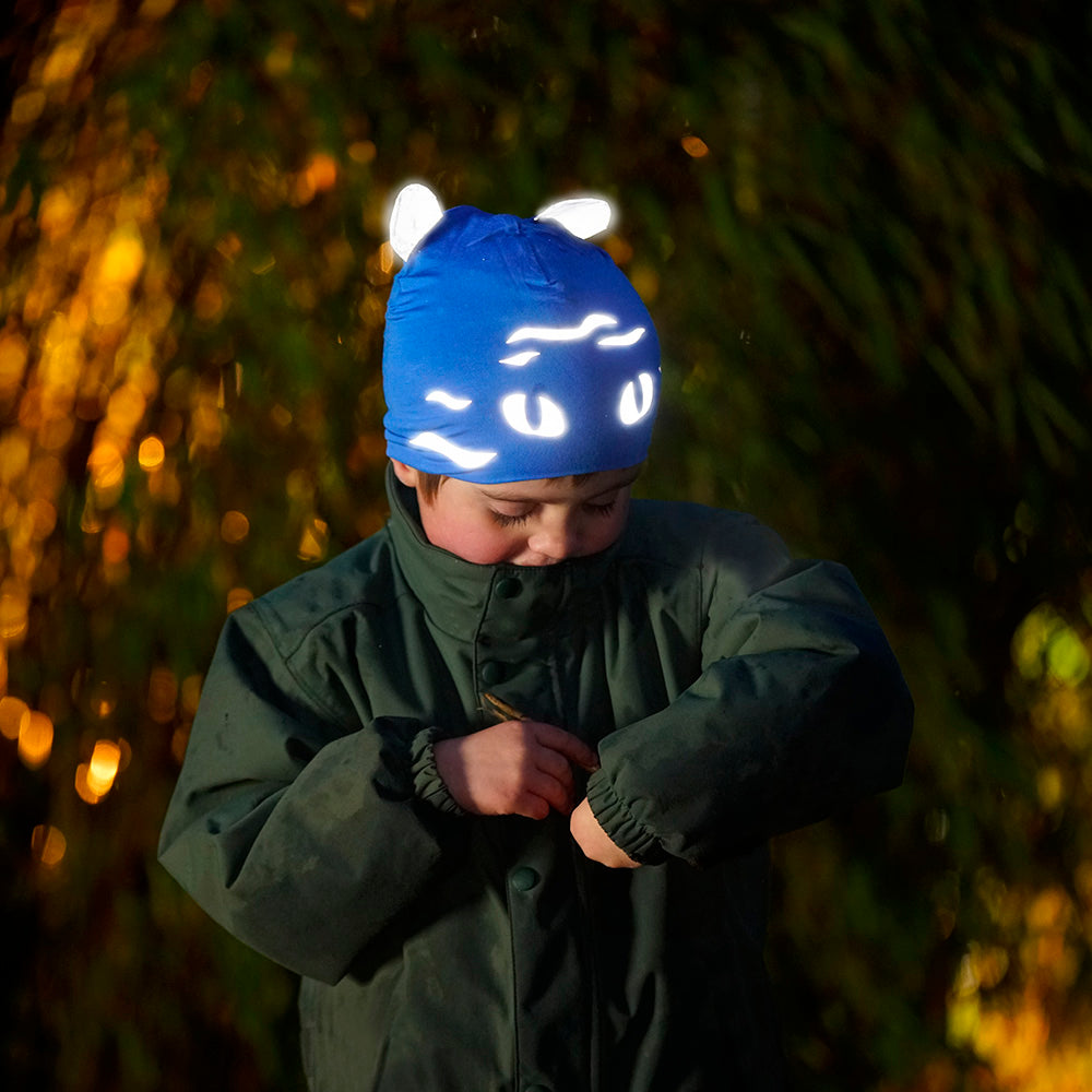 Morild Funkle Tiger lue med refleks blå