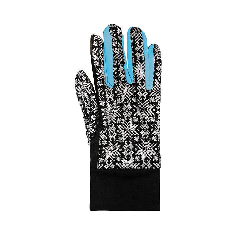 Morild Glitter gloves with reflector turquoise