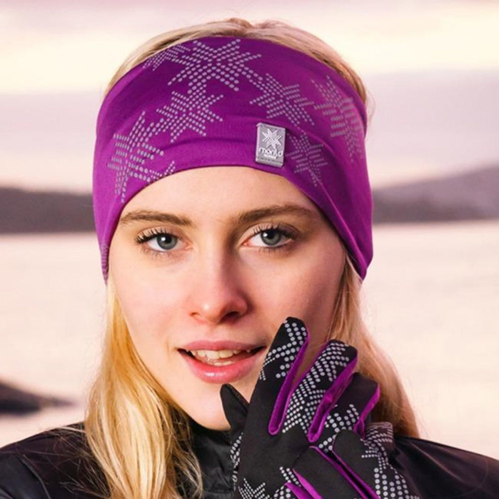 Morild Skimre headband with reflective rhododendron