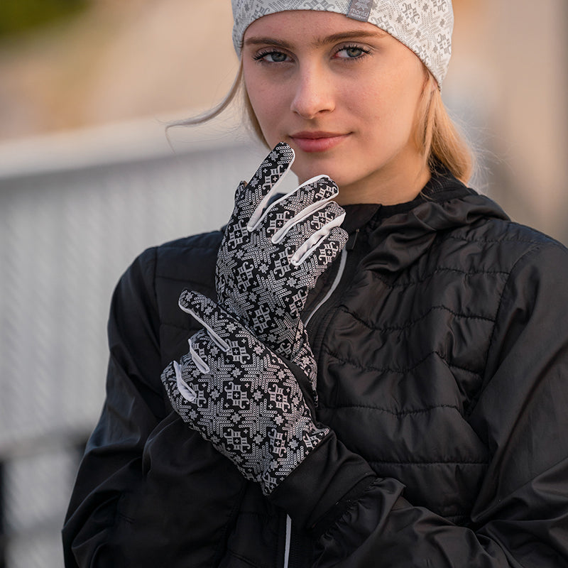 Morild Glitter gloves with reflector white