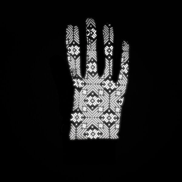 Morild Glitter gloves with reflector turquoise