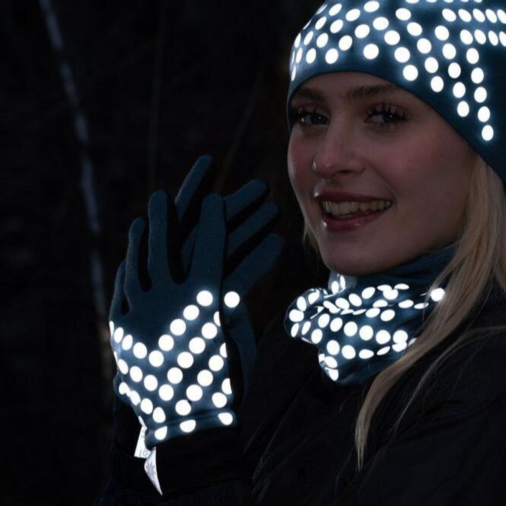 Morild Sølvfaks gloves with reflector midnight blue