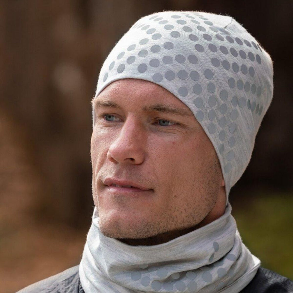 Morild Sølvfaks hals i ull med refleks lys grå