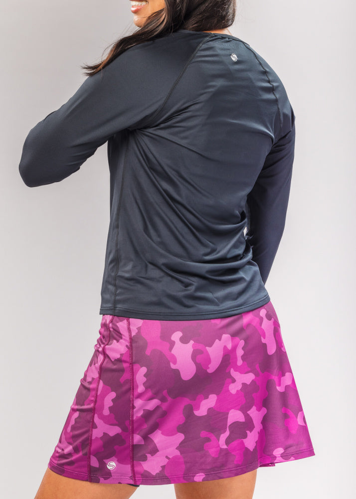Happy Girl Skirt Cabernet Camo Print