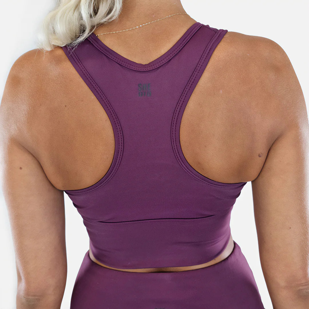 She Did Sports Bra Plum