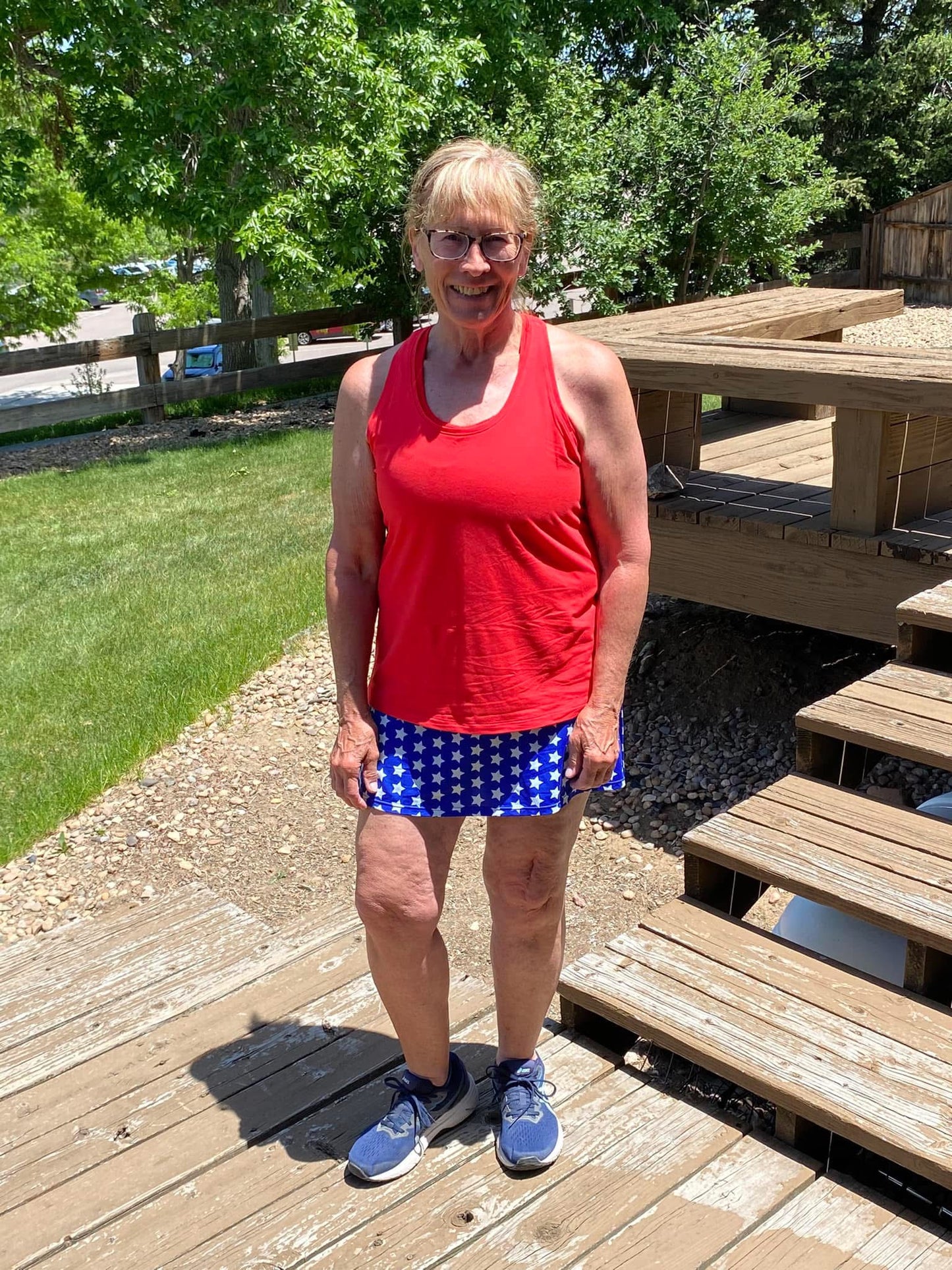 Happy Girl Skirt Patriotic Stars