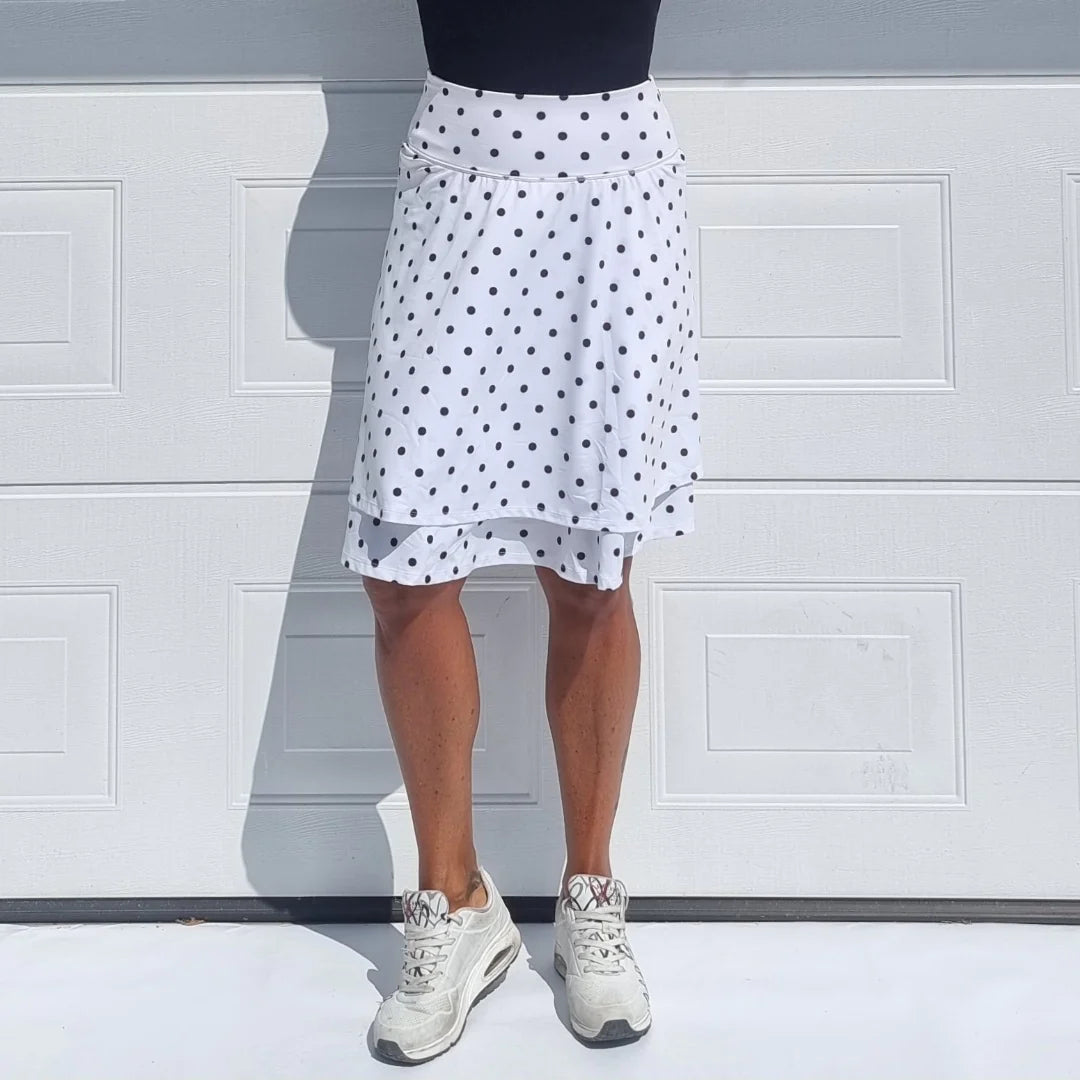 She Did golf skirt Polka dot white