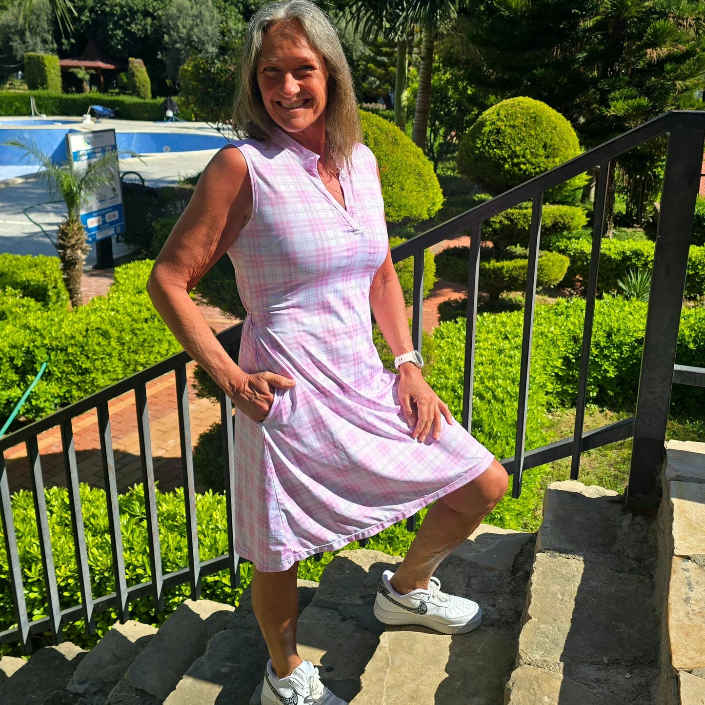 She Did golf skirt beige Tartan