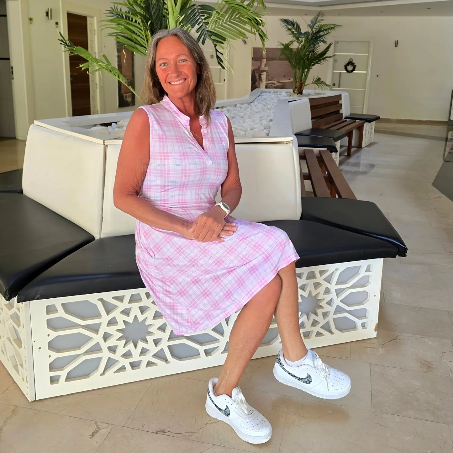 She Did golf skirt beige Tartan