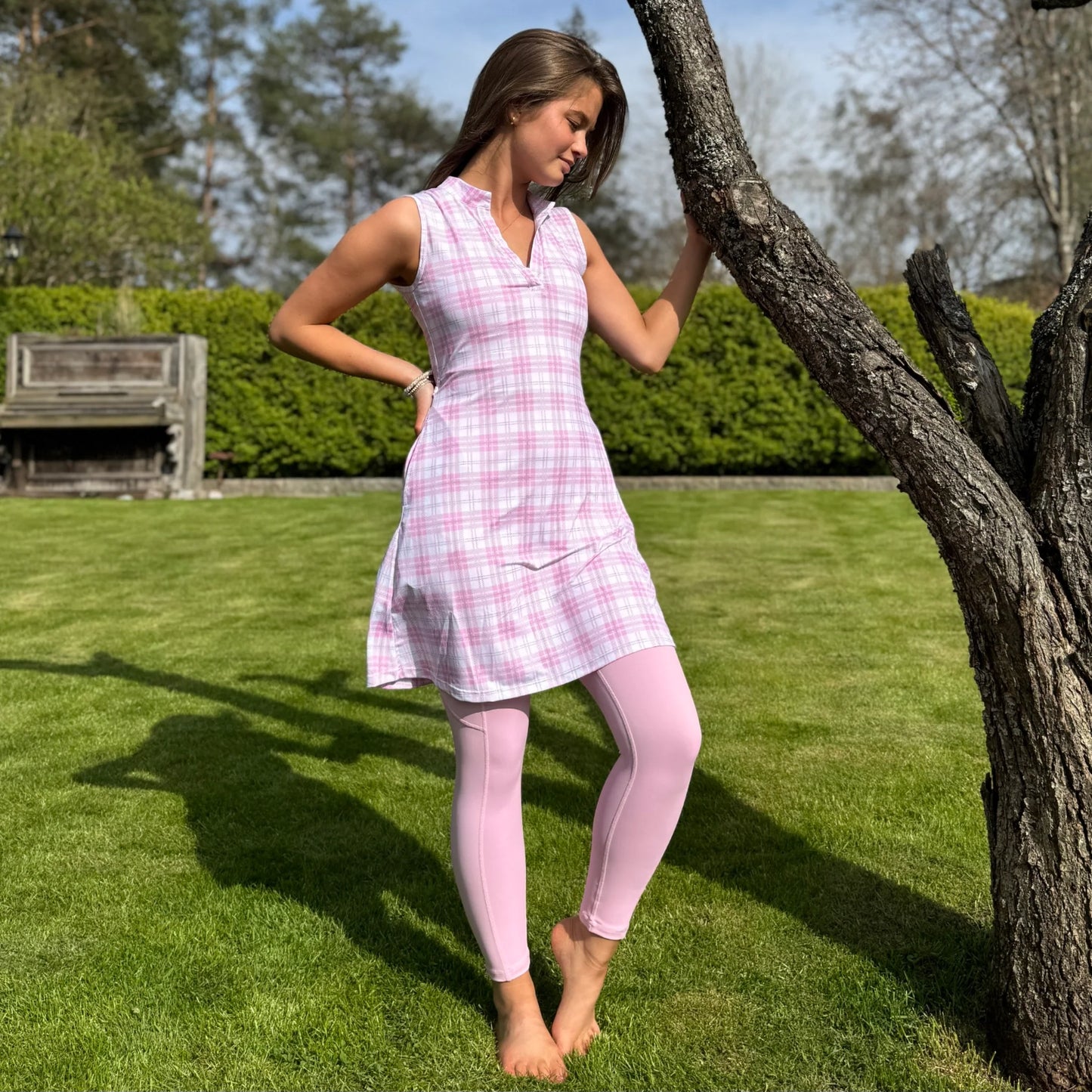 She Did golf skirt beige Tartan