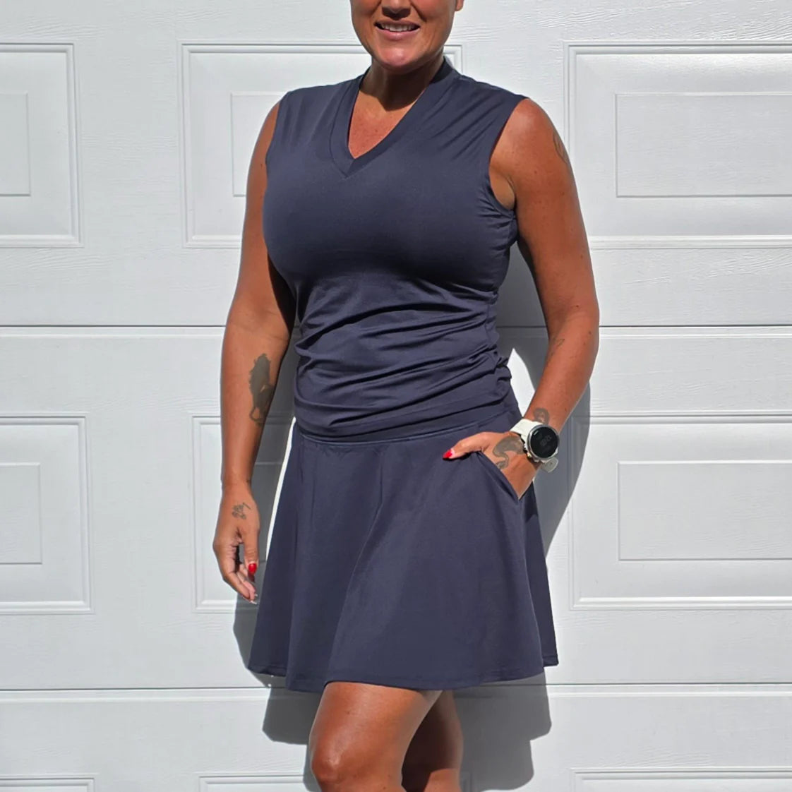 She Did V-tanktopp - Midnight - Forhåndsbestilling: Sendes juni/juli 2026