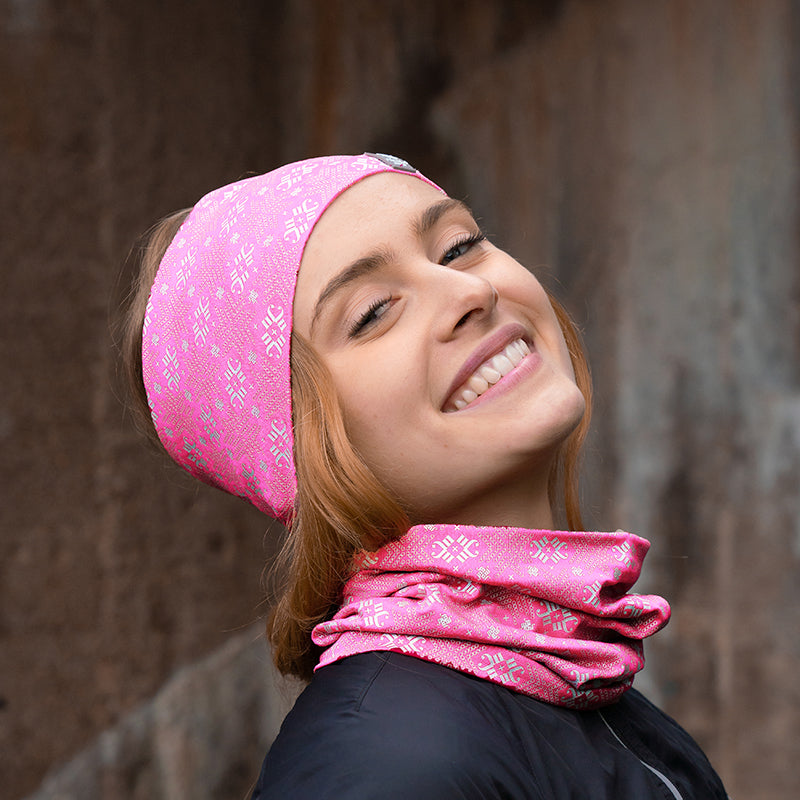 Morild Glitter headband with reflector turquoise