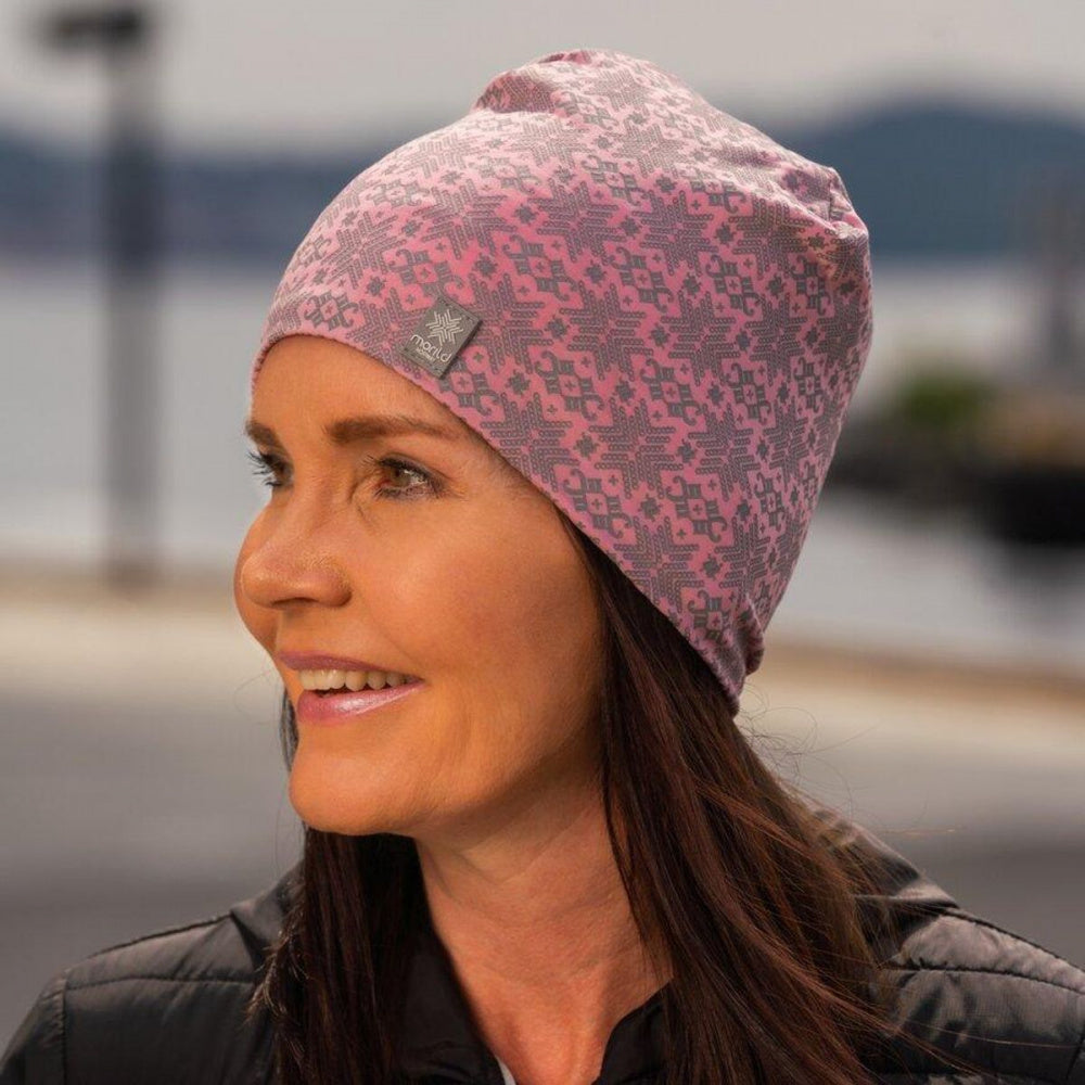 Morild Glitter hat with reflector light pink