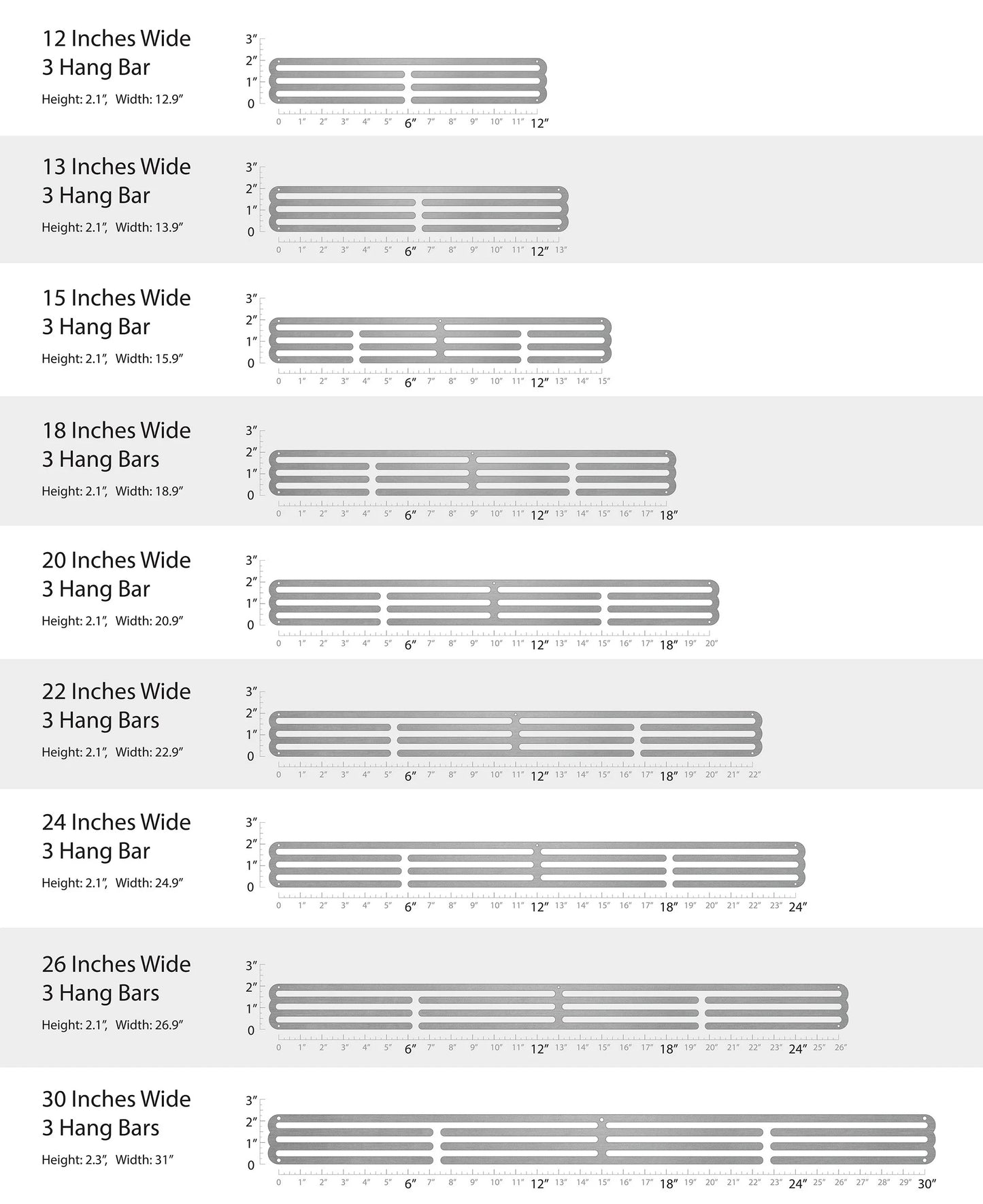 Hang Bar w/3 rows for medal hangers - Pre-order