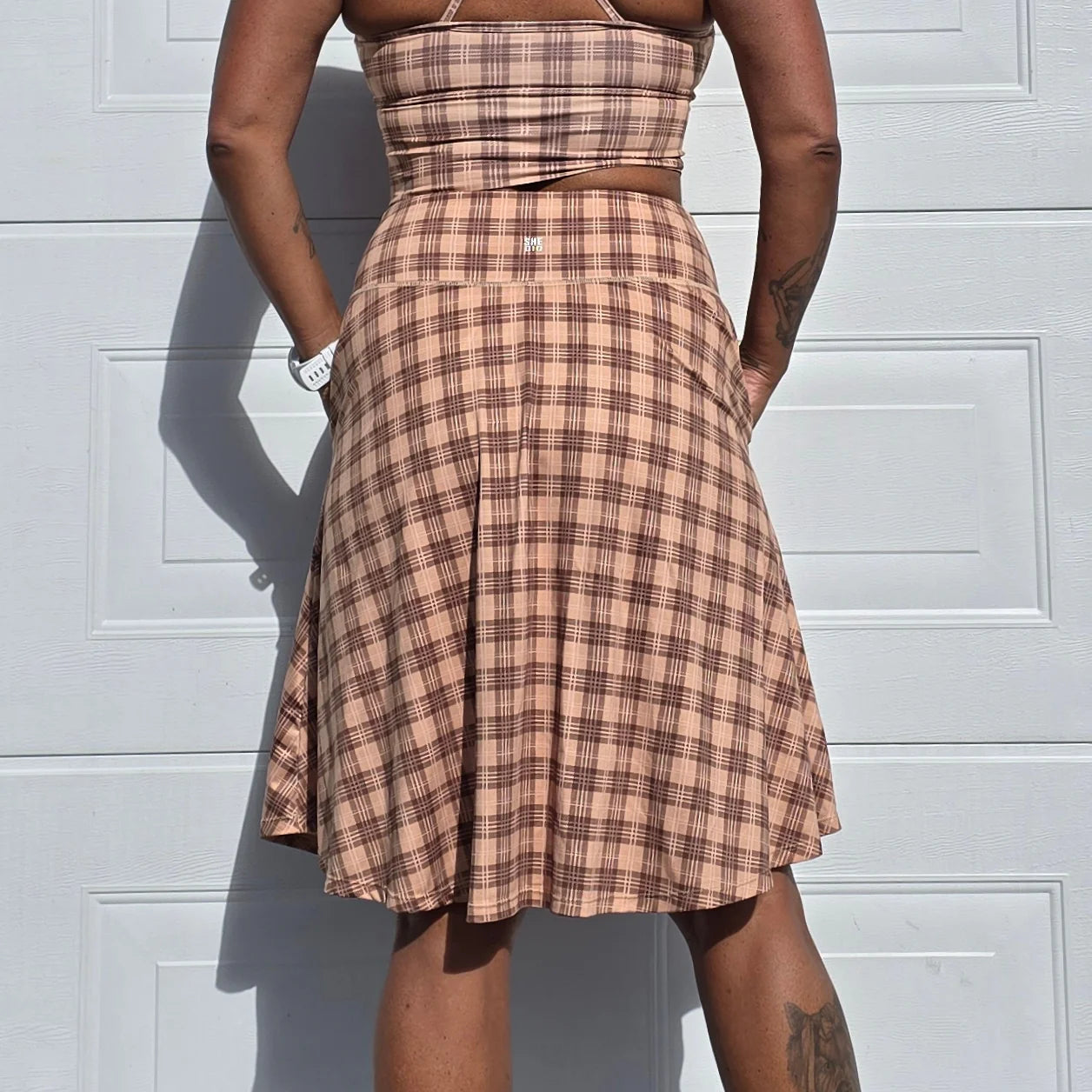 She Did golfskjørt beige Tartan