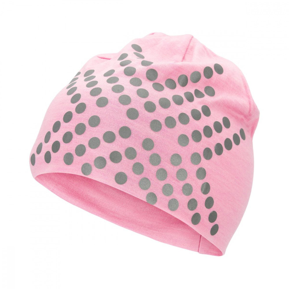 Morild Sølvfaks hat in wool with reflective light pink