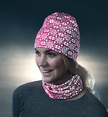 Morild Glitter hat with reflector light pink