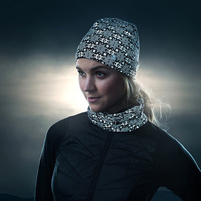 Morild Glitter hat with reflector light pink