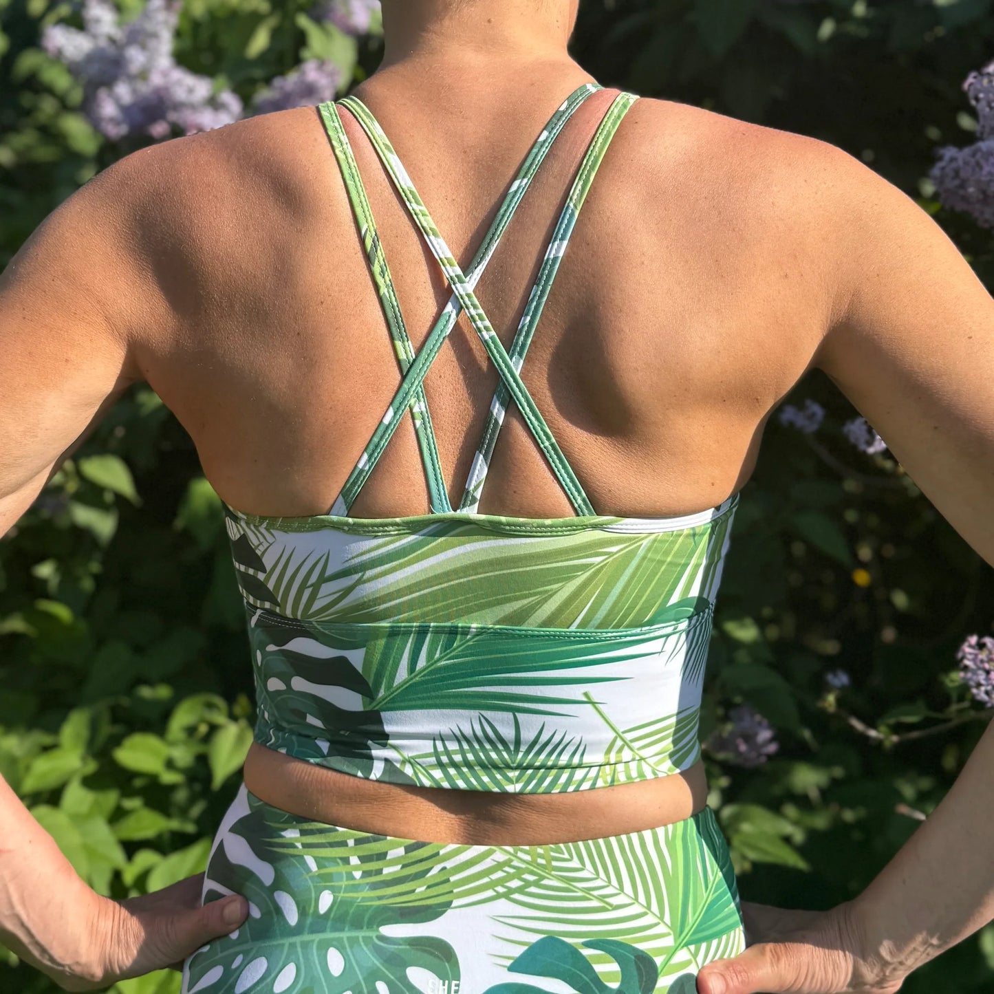 She Did Sports Bra Monstera