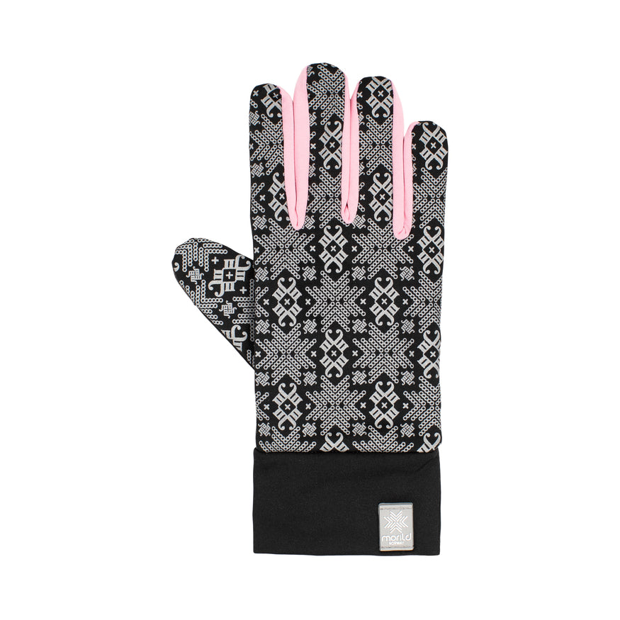 Morild Glitter gloves with reflector light pink