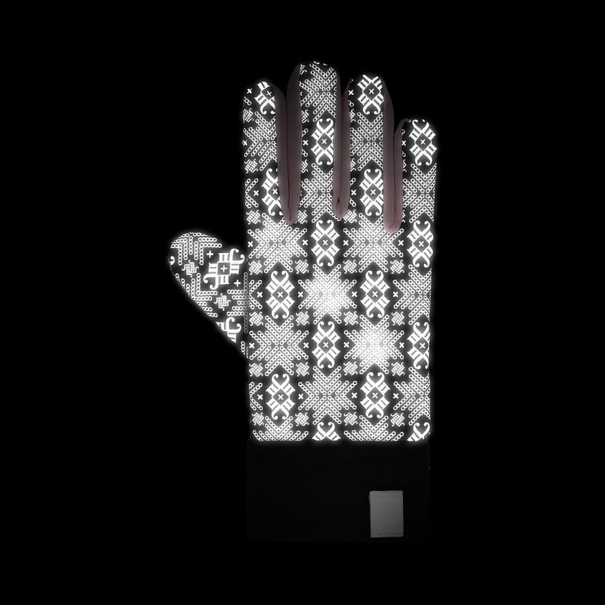 Morild Glitter gloves with reflector light pink