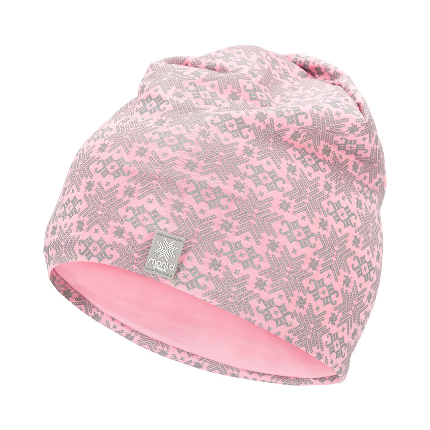 Morild Glitter hat with reflector light pink