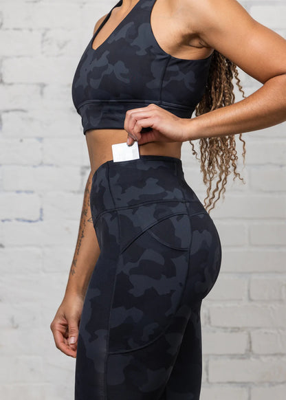 All-In High Rise Legging Carbon Camo - full lengde