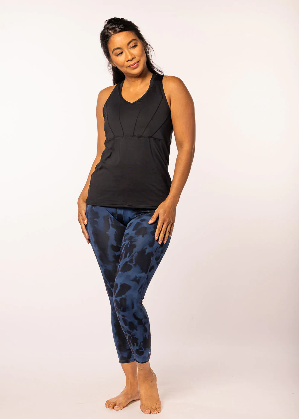 All-In High Rise Legging 7/8 Midnight Tie Dye - shorter length -