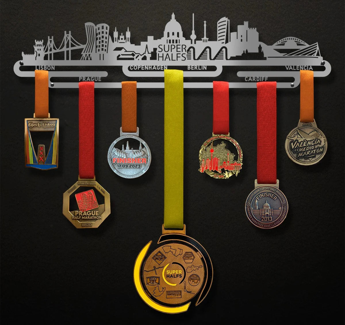 SuperHalfs Cityscape medaljehenger