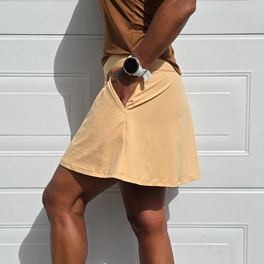 She Did running skirt Latte