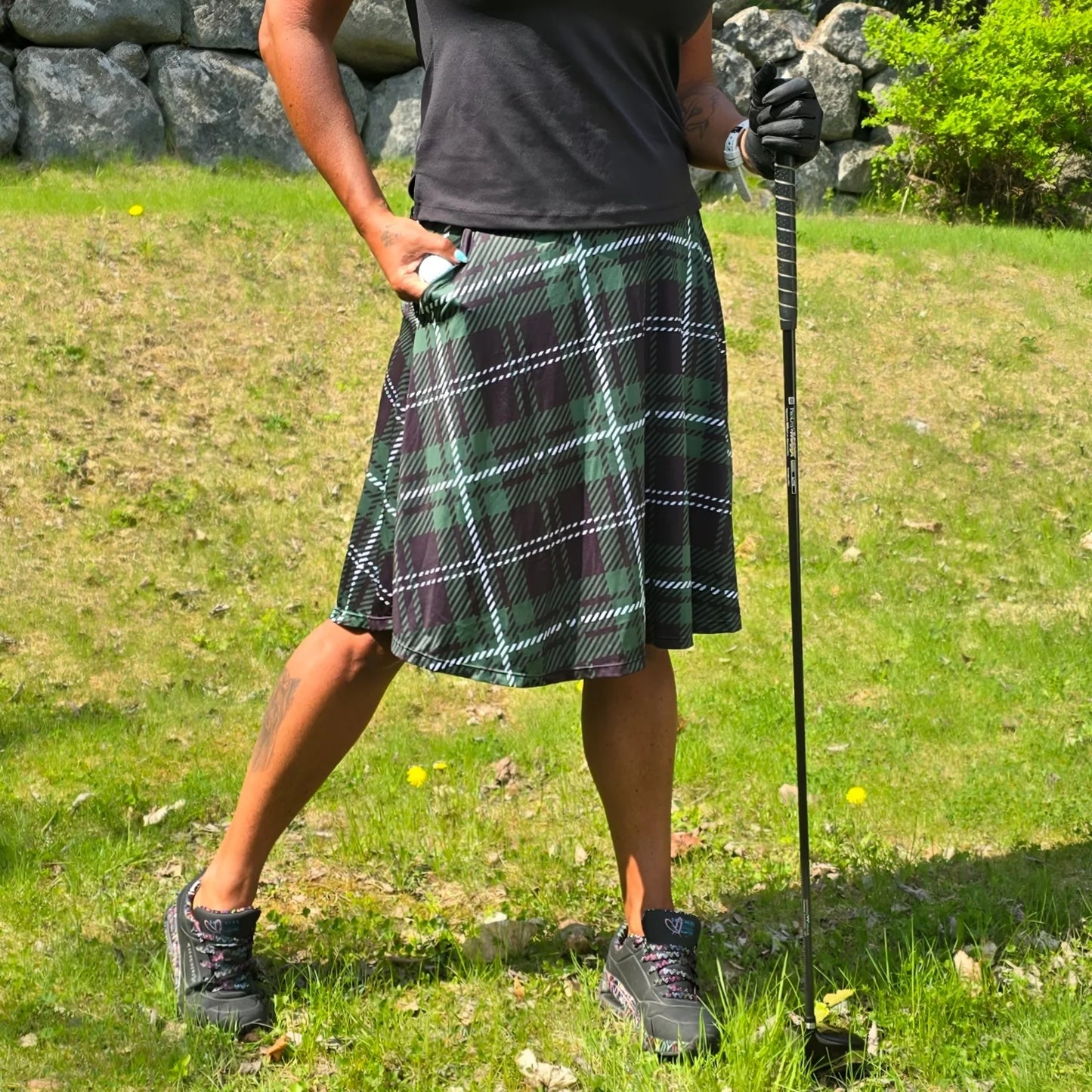 She Did golf skirt green Tartan
