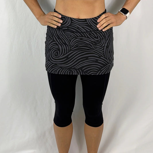 Lotta Breeze Capri Skirt - Whirly Girl Shades of Black