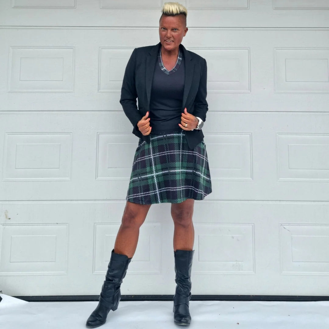She Did løpeskjørt grønn Tartan