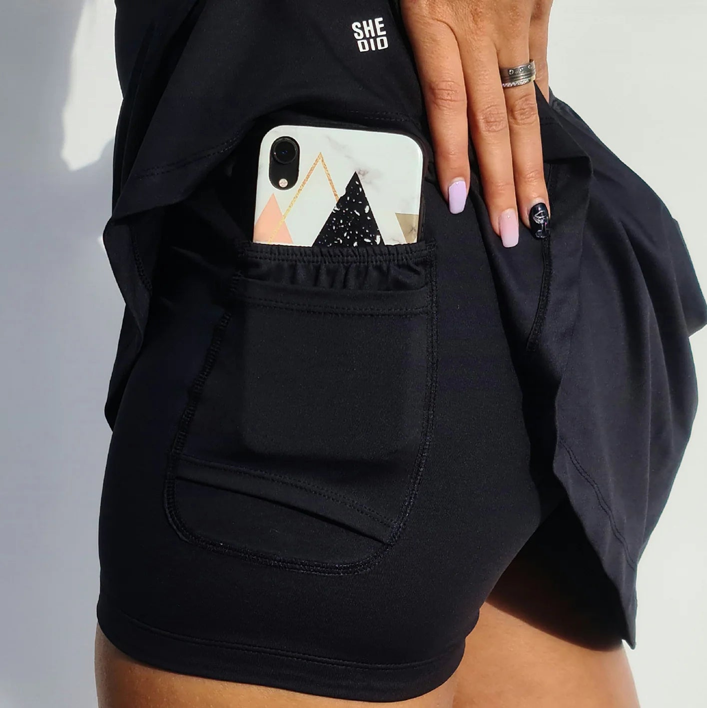 She Did Smart running skirt black