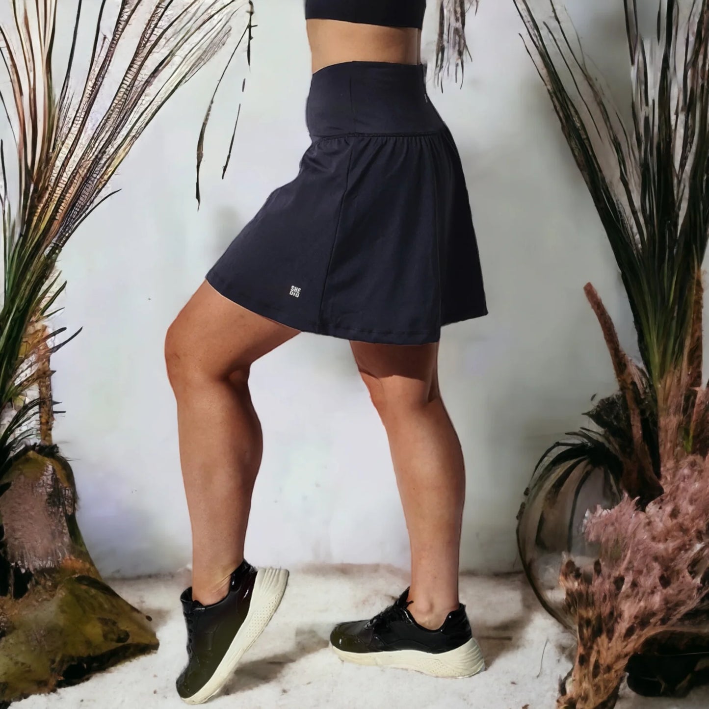 She Did Smart running skirt black