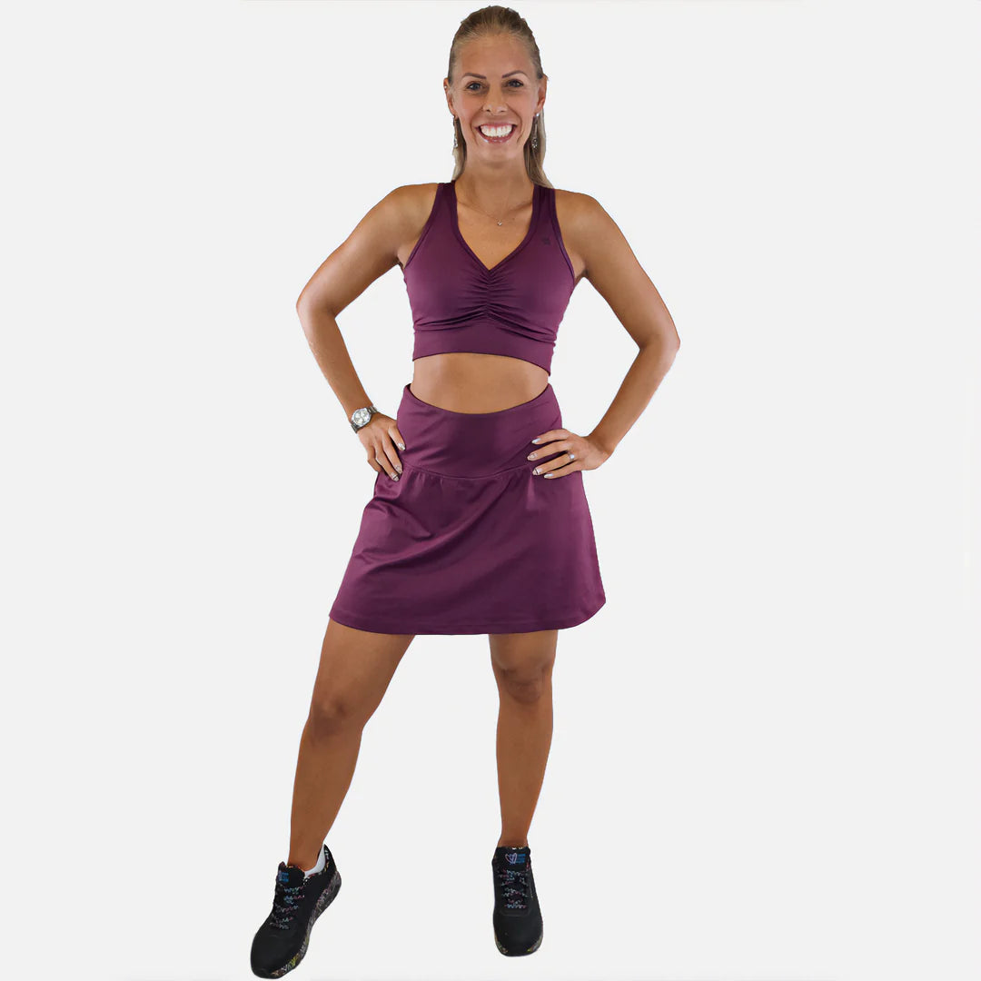 She Did Smart running skirt plum purple