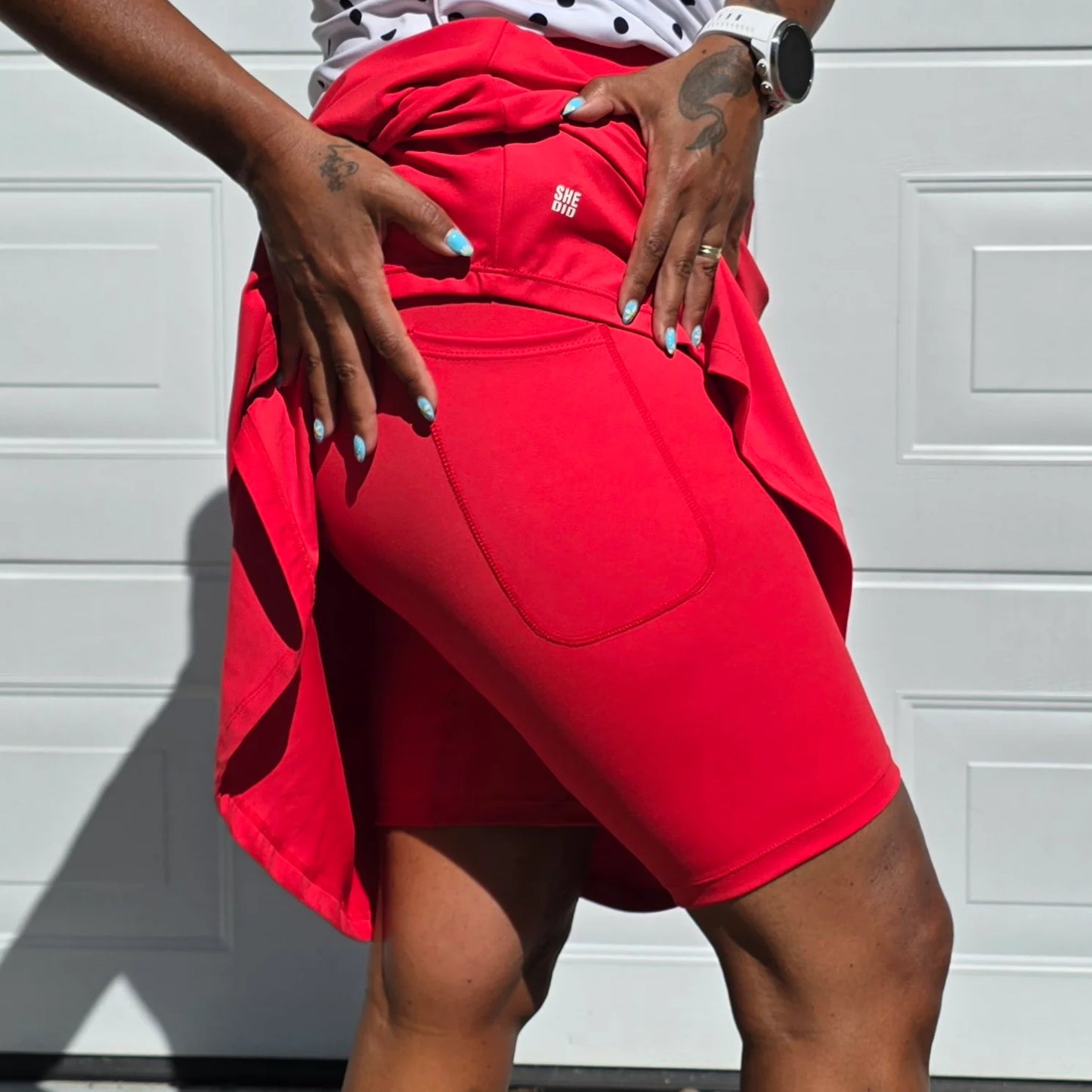 She Did golf skirt red