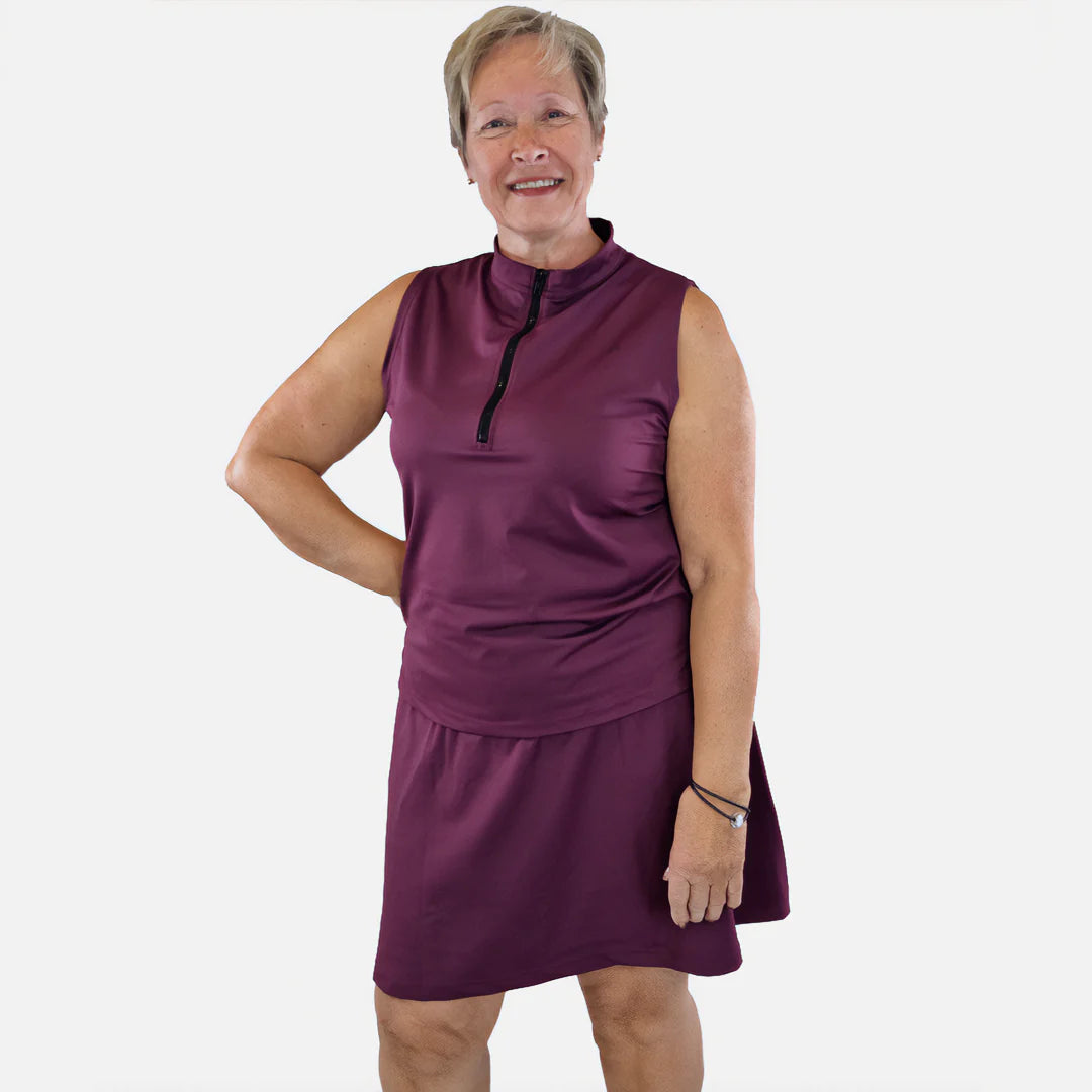 She Did Smart running skirt plum purple
