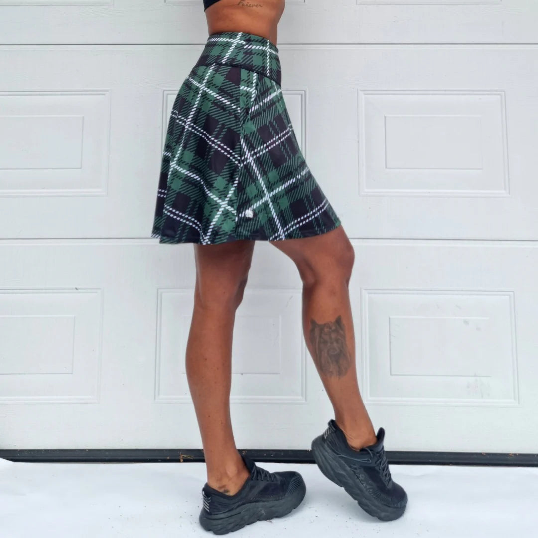 She Did løpeskjørt grønn Tartan