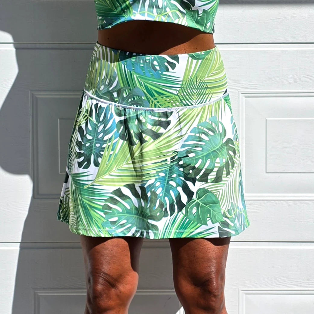She Did running skirt Monstera