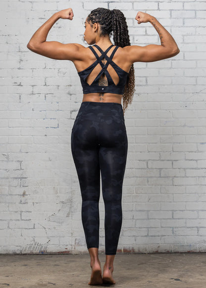 All-In High Rise Legging Carbon Camo - full lengde