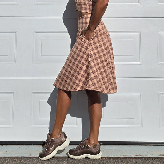 She Did golf skirt beige Tartan