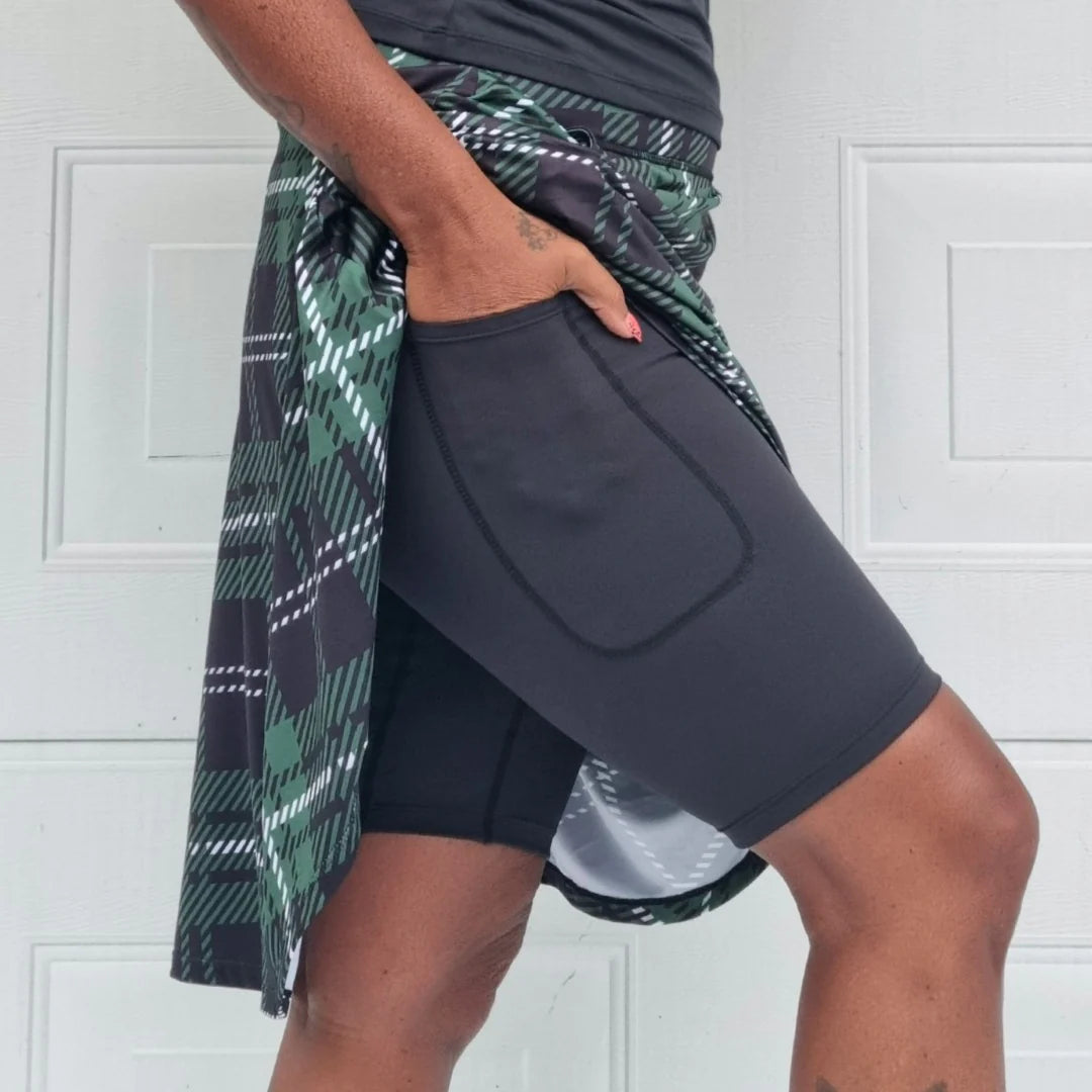 She Did golf skirt green Tartan
