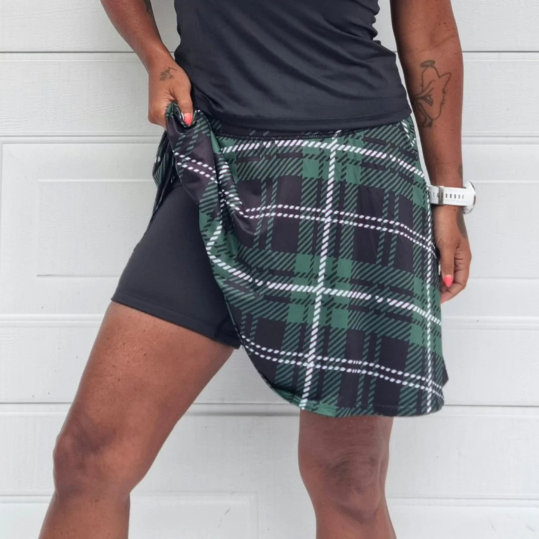 She Did løpeskjørt grønn Tartan