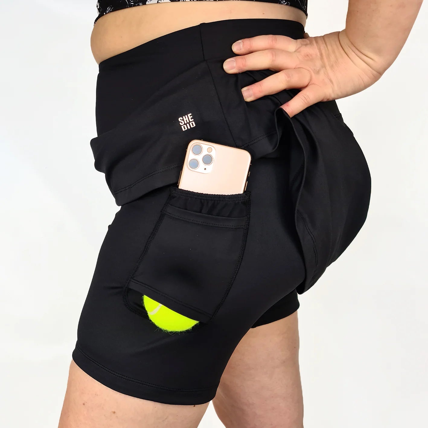 She Did Smart running skirt black