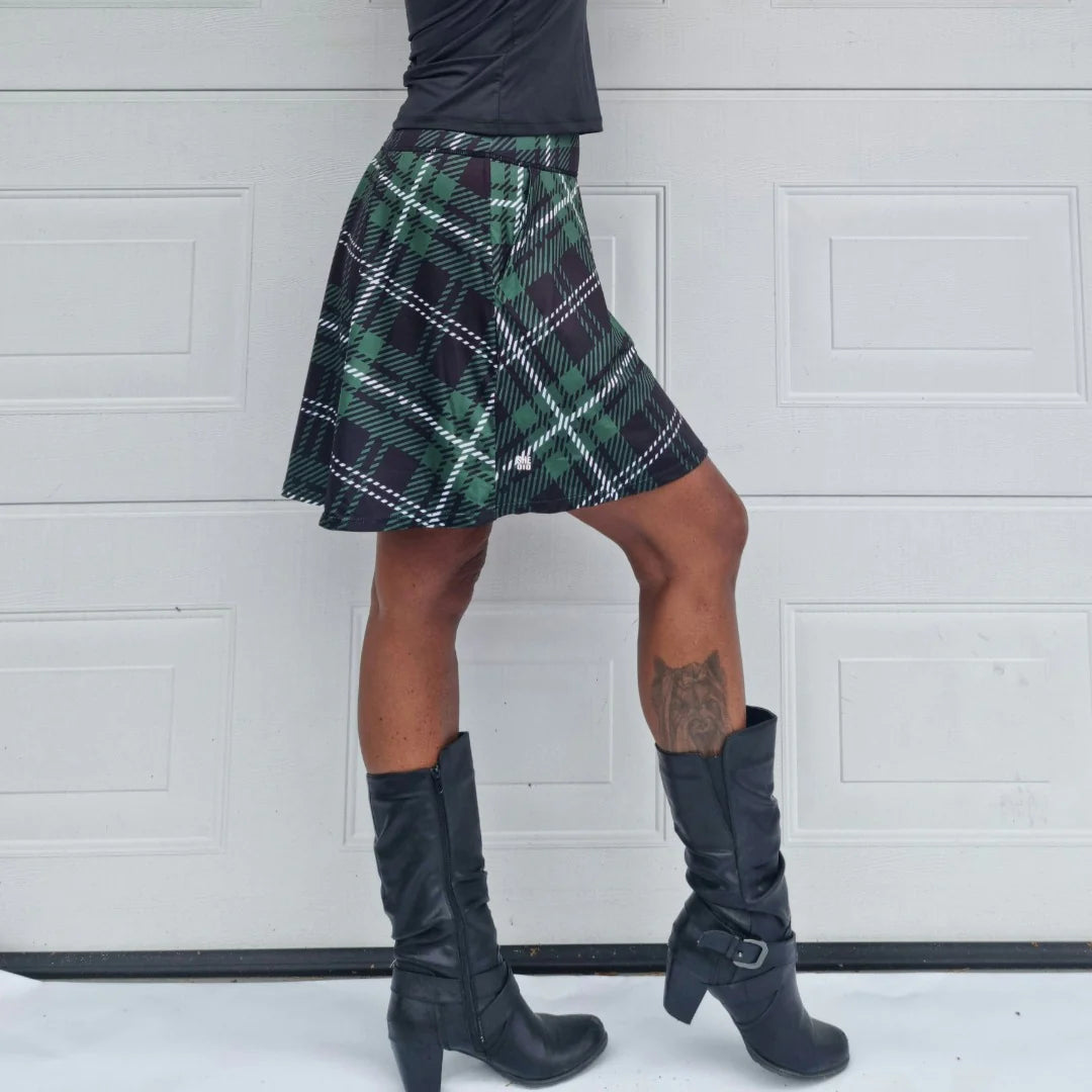 She Did løpeskjørt grønn Tartan