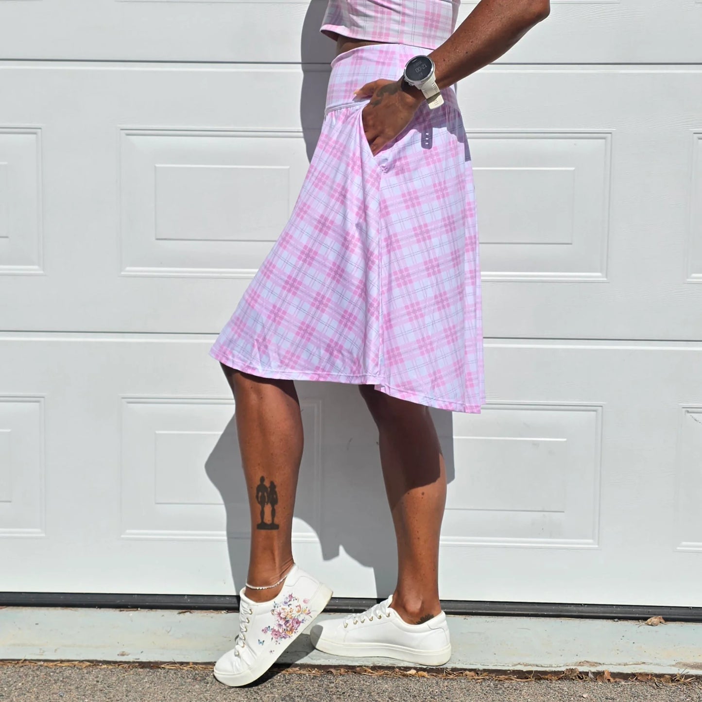 She Did golf skirt beige Tartan