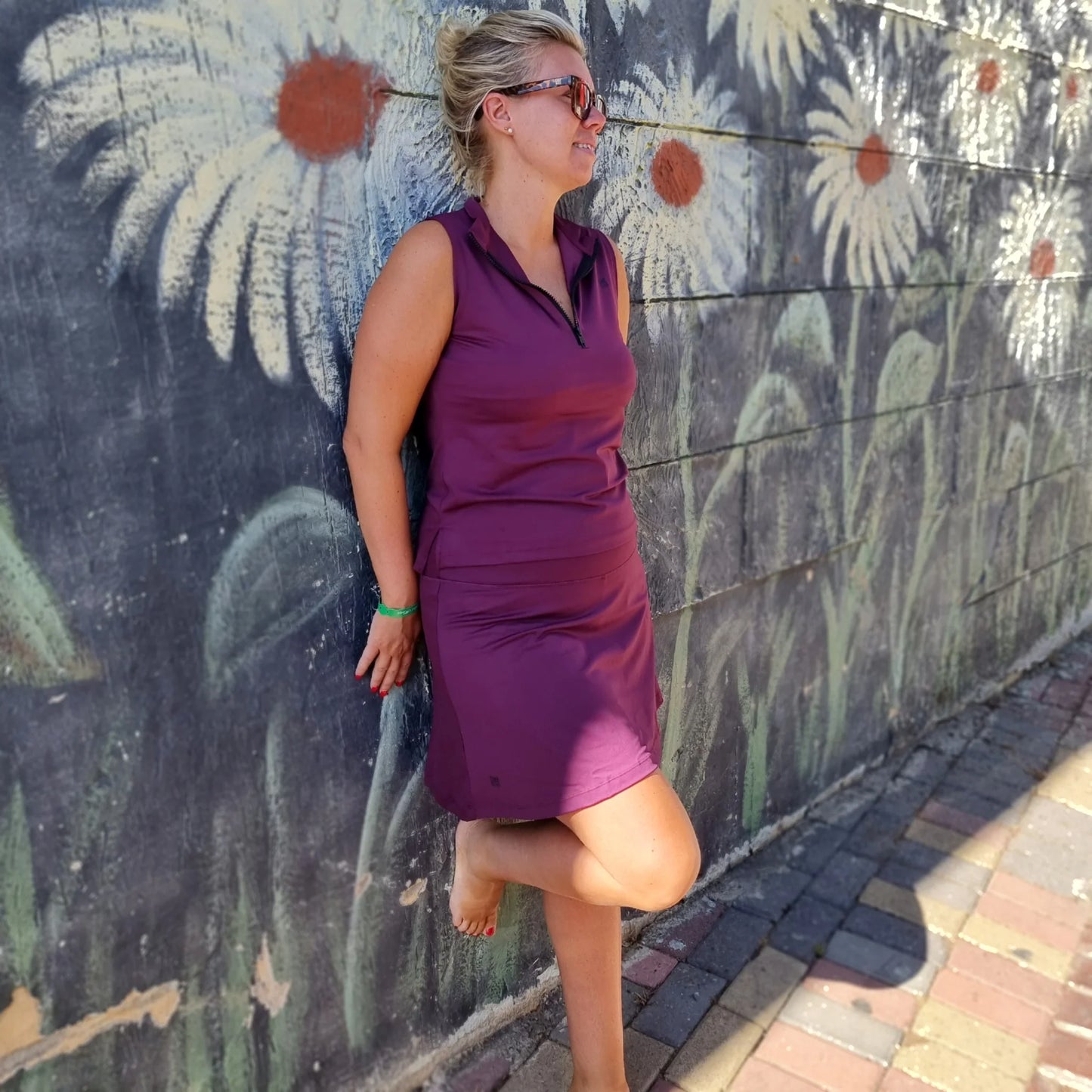 She Did Smart running skirt plum purple