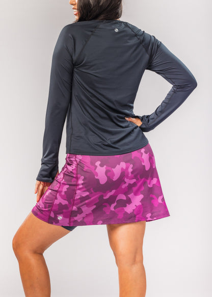 Happy Girl Skirt Cabernet Camo Print