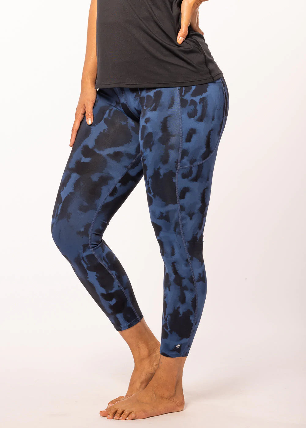 All-In High Rise Legging 7/8 Midnight Tie Dye - shorter length -